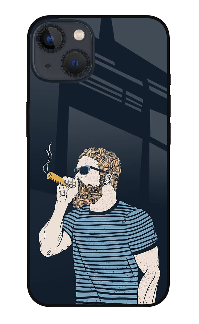 Smoking iPhone 13 Glass Case Back Cover by Casekaro