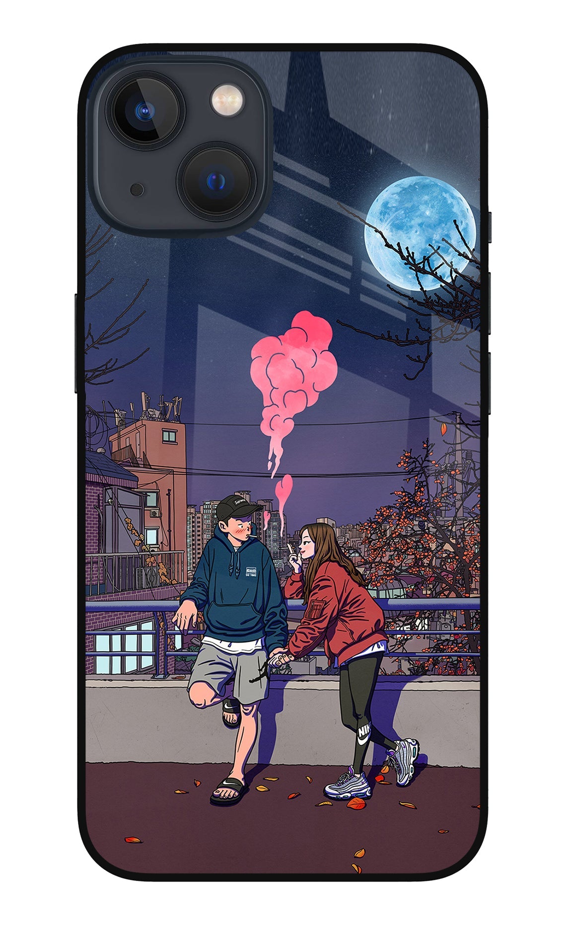 Chilling Couple iPhone 13 Glass Case