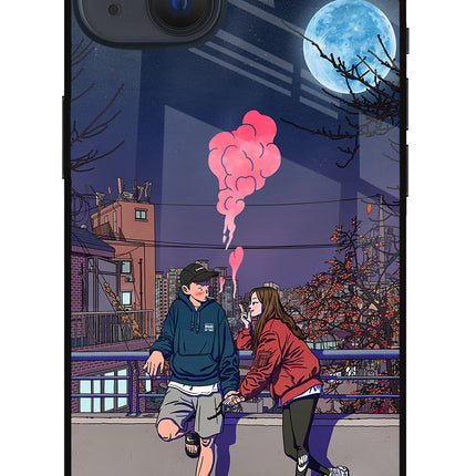 Chilling Couple iPhone 13 Glass Case