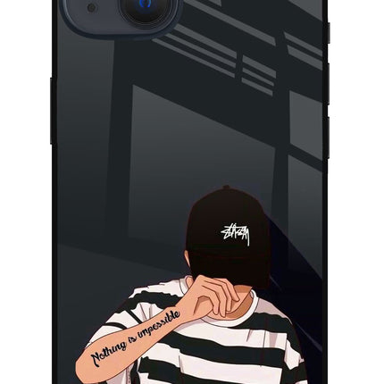Aesthetic Boy iPhone 13 Glass Case Back Cover by Casekaro