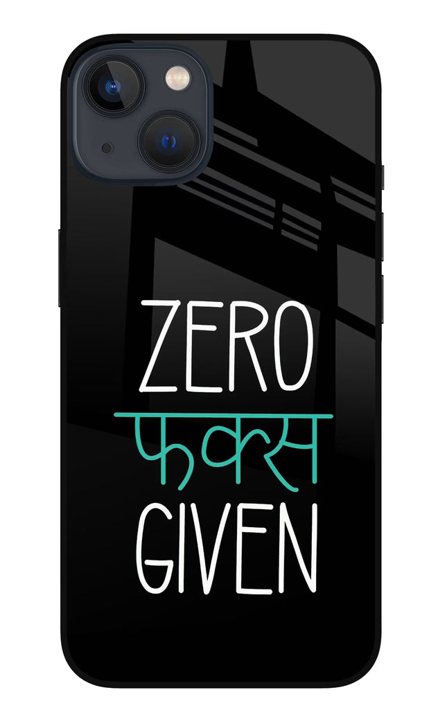 Zero Fucks Given iPhone 13 Glass Case Back Cover by Casekaro