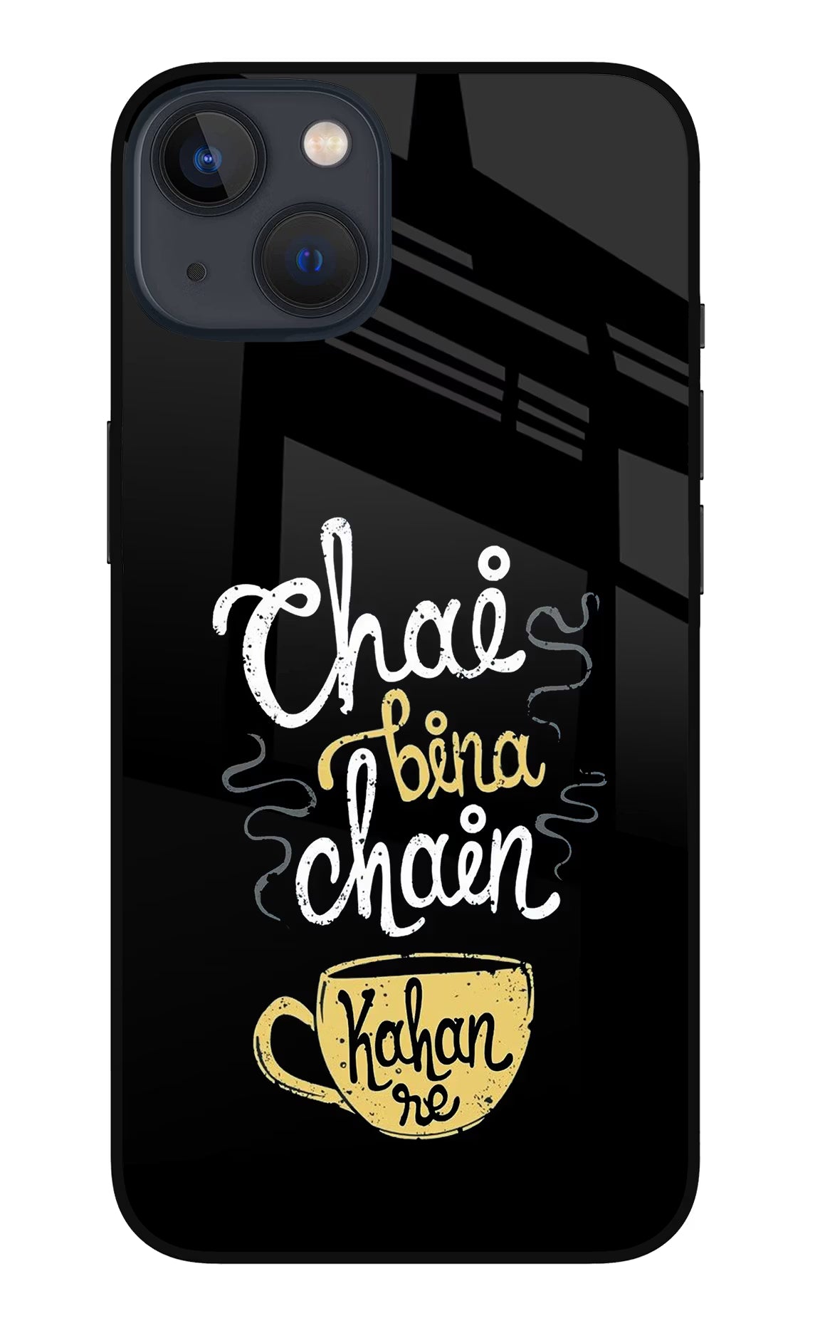 Chai Bina Chain Kaha Re iPhone 13 Glass Case Back Cover by Casekaro