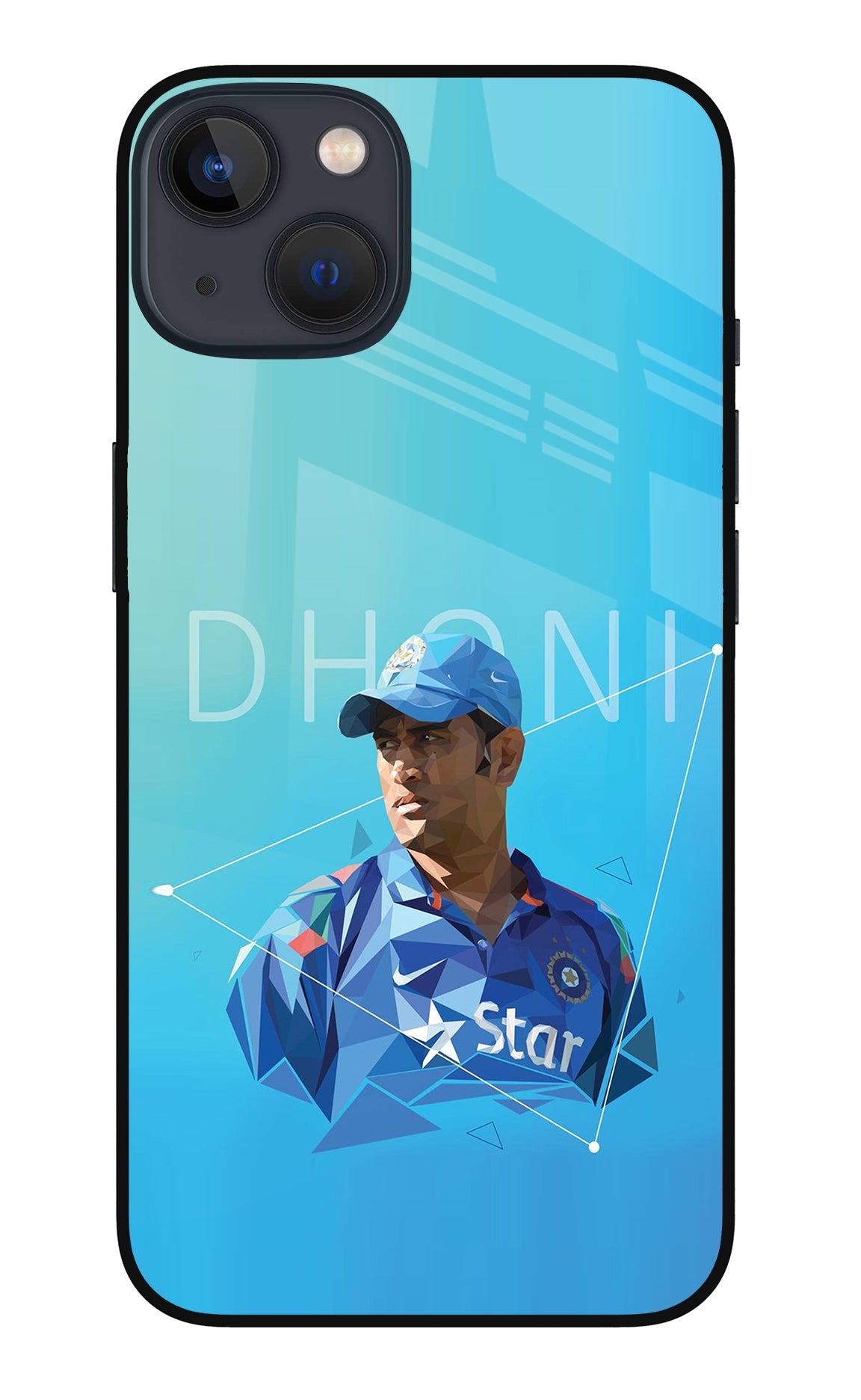 Dhoni Artwork iPhone 13 Glass Case