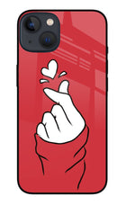 Korean Love Sign iPhone 13 Glass Case Back Cover by Casekaro
