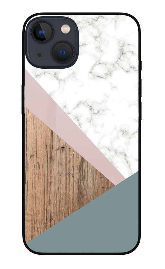Marble wood Abstract iPhone 13 Glass Case