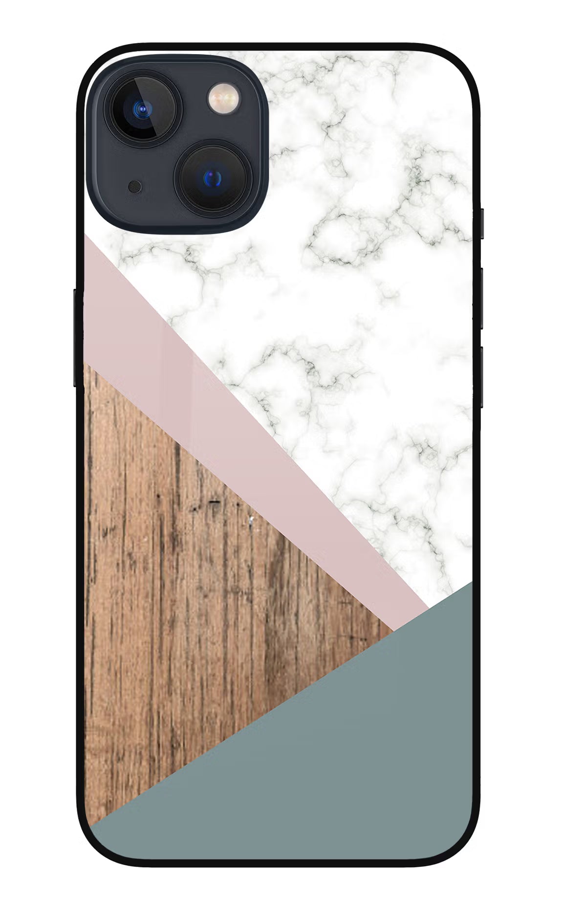Marble wood Abstract iPhone 13 Glass Case Back Cover by Casekaro