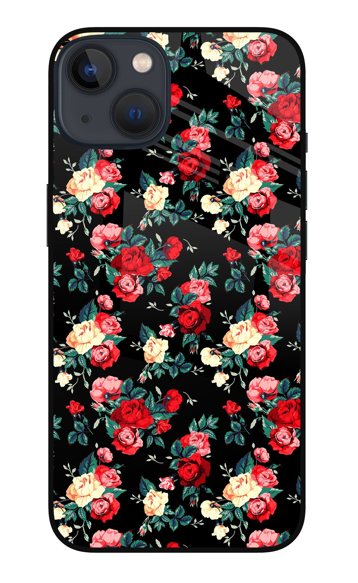 Rose Pattern iPhone 13 Glass Case