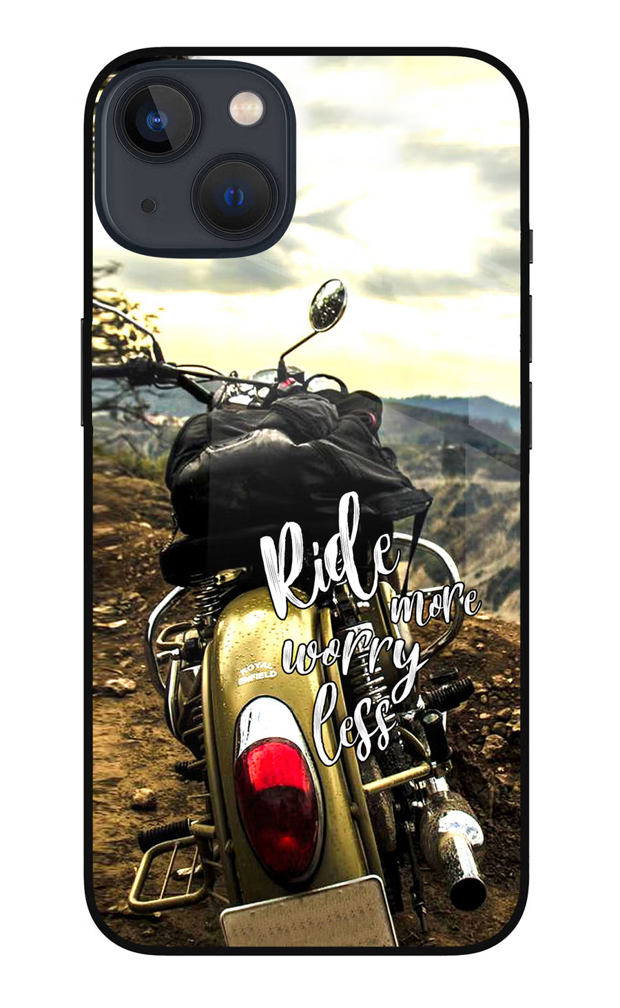 Ride More Worry Less iPhone 13 Back Cover, Metal case