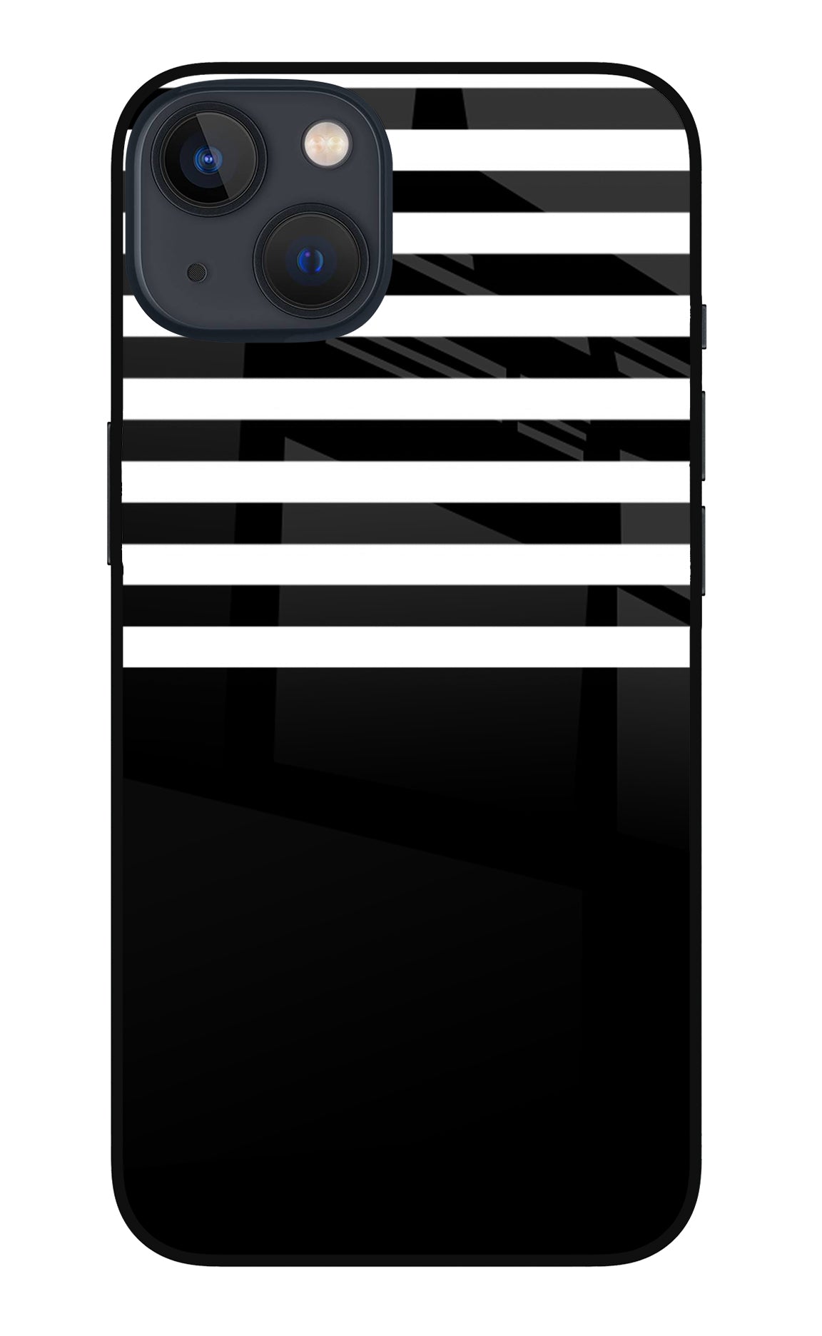 Black and White Print iPhone 13 Glass Case
