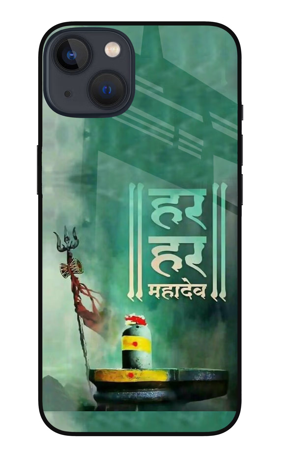 Har Har Mahadev Shivling iPhone 13 Glass Case Back Cover by Casekaro