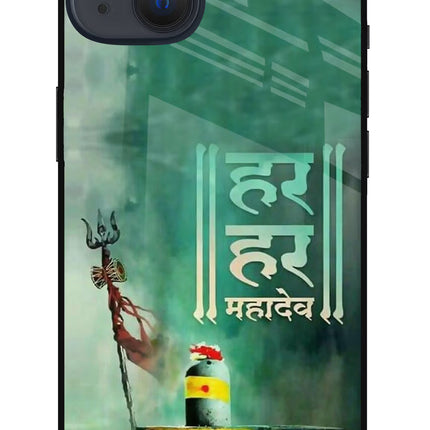 Har Har Mahadev Shivling iPhone 13 Glass Case