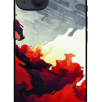 Fire Cloud iPhone 13 Glass Case Back Cover by Casekaro