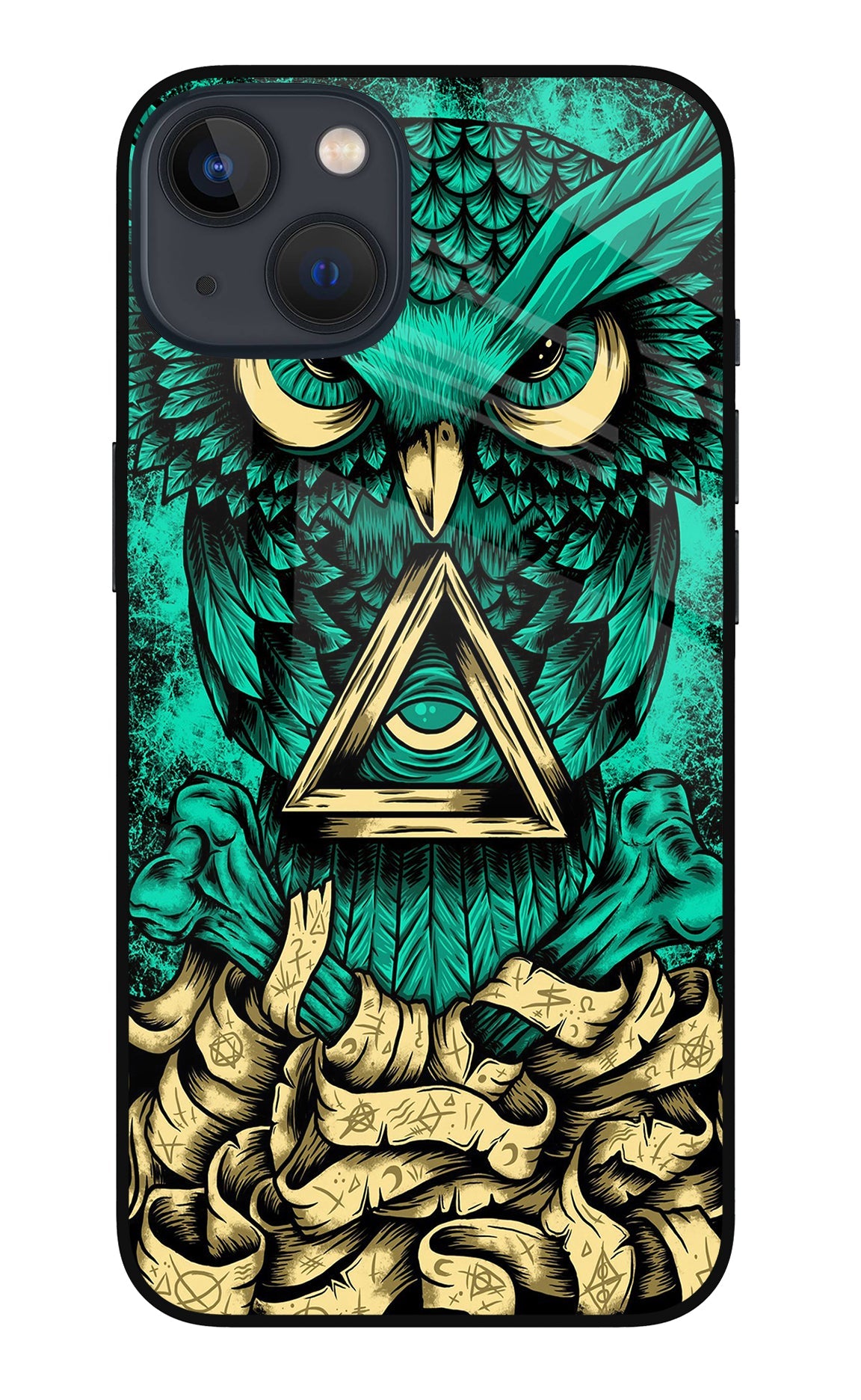 Green Owl iPhone 13 Glass Case