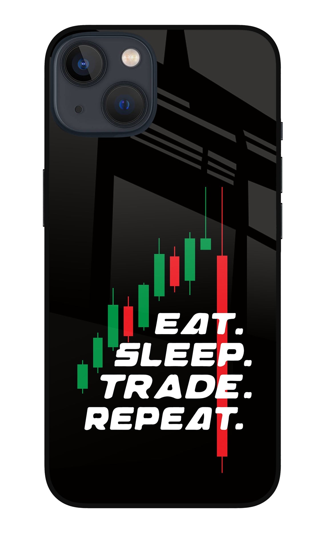 Eat Sleep Trade Repeat iPhone 13 Glass Case