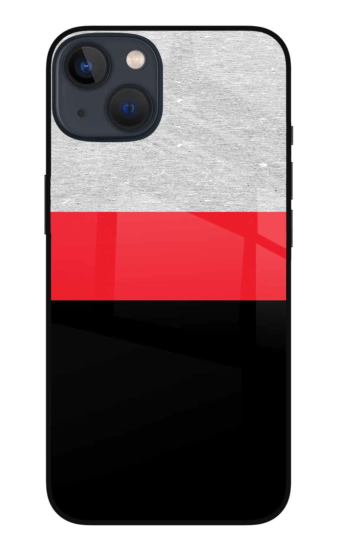 Tri Color Pattern iPhone 13 Glass Case Back Cover by Casekaro