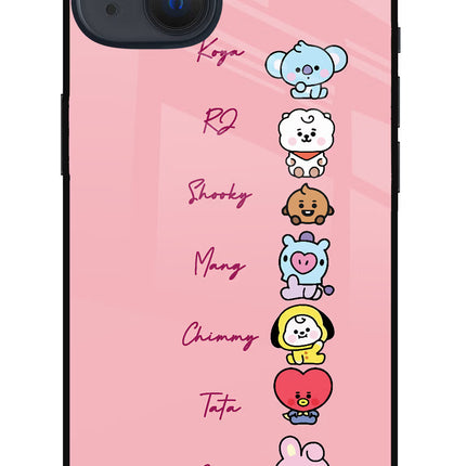 BTS names iPhone 13 Glass Case Back Cover by Casekaro