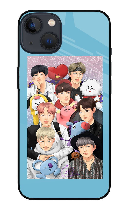 BTS with animals iPhone 13 Glass Case