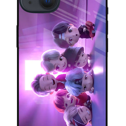 BTS Chibi iPhone 13 Glass Case