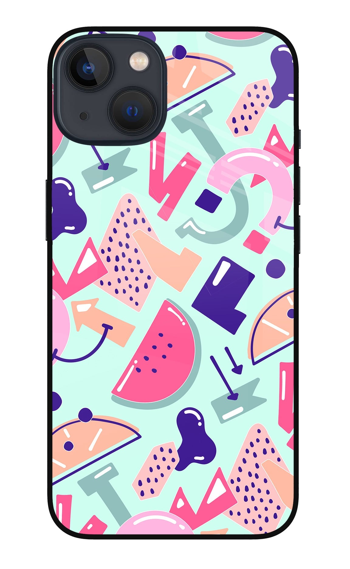 Doodle Pattern iPhone 13 Glass Case