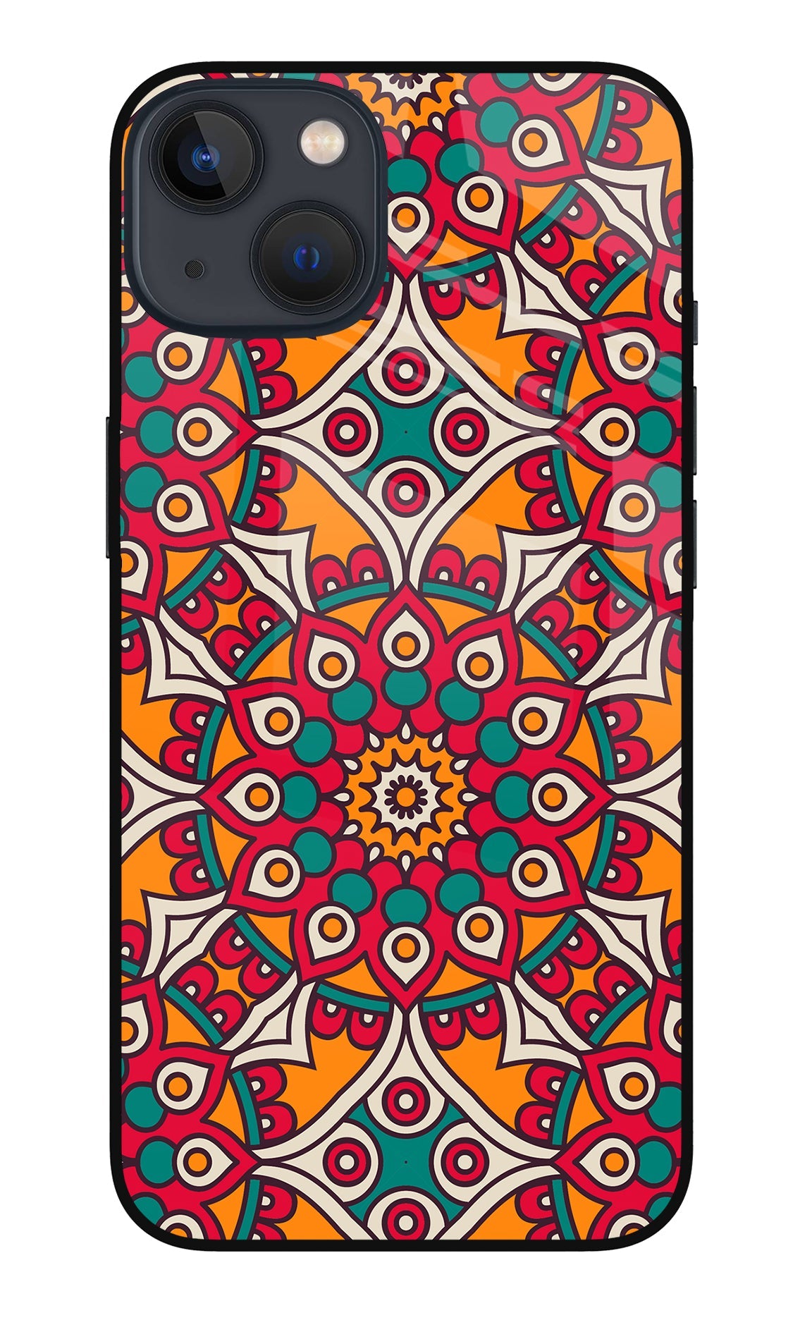 Mandala Art iPhone 13 Glass Case