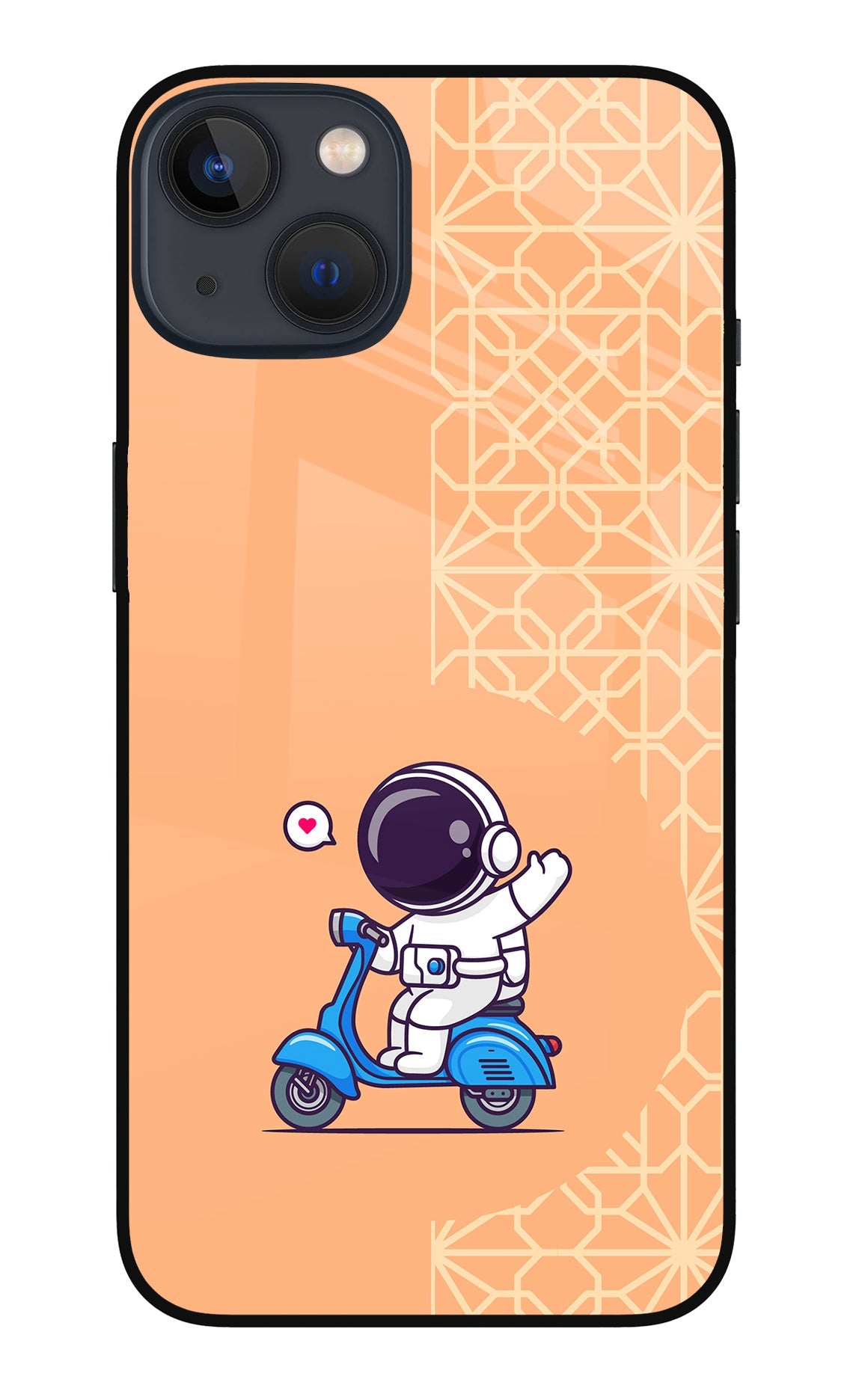 Cute Astronaut Riding iPhone 13 Glass Case