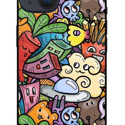 Veggie Doodle iPhone 13 Glass Case