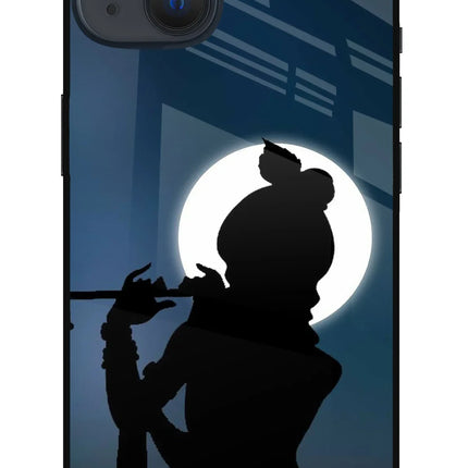 Shri Krishna Silhouette iPhone 13 Glass Case