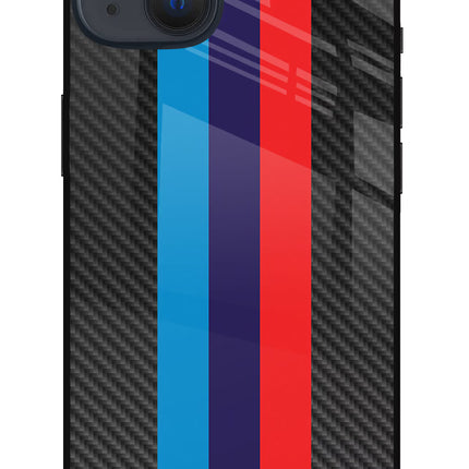 BMW Stripes Pattern iPhone 13 Glass Case Back Cover by Casekaro