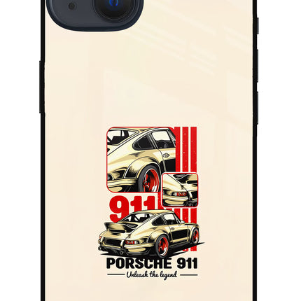 Classic Porsche 911 iPhone 13 Glass Case Back Cover by Casekaro