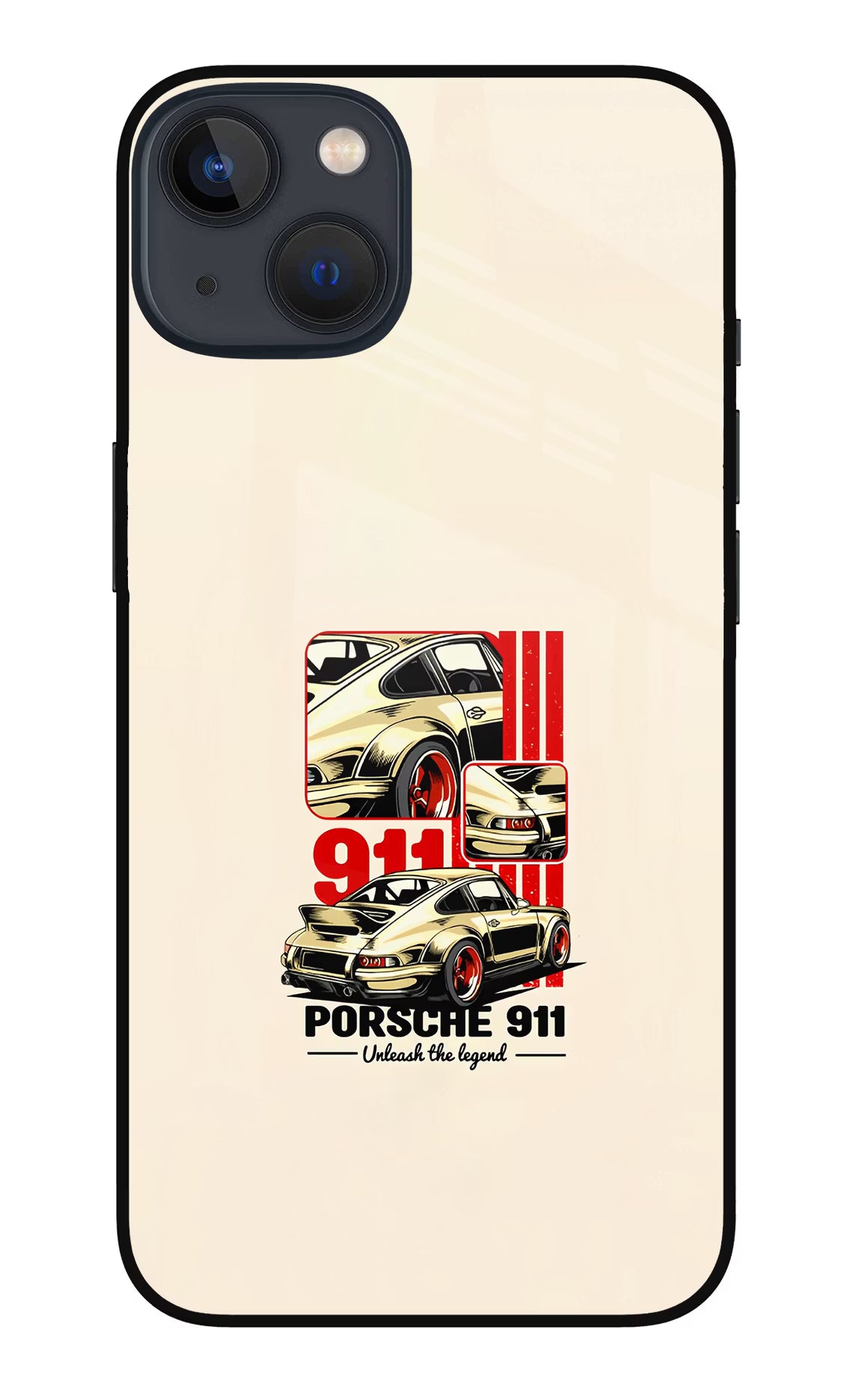 Classic Porsche 911 iPhone 13 Glass Case Back Cover by Casekaro