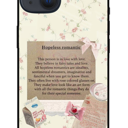 Hopeless Romantic iPhone 13 Glass Case Back Cover by Casekaro