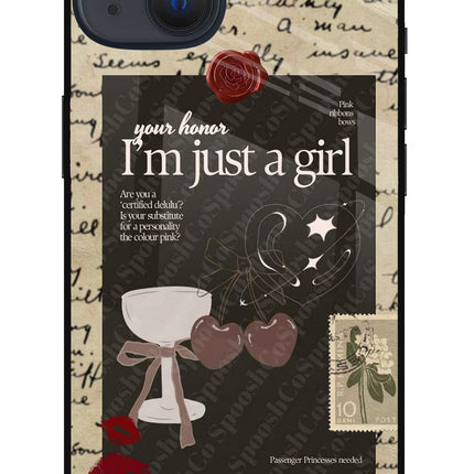 I am just a girl iPhone 13 Glass Case