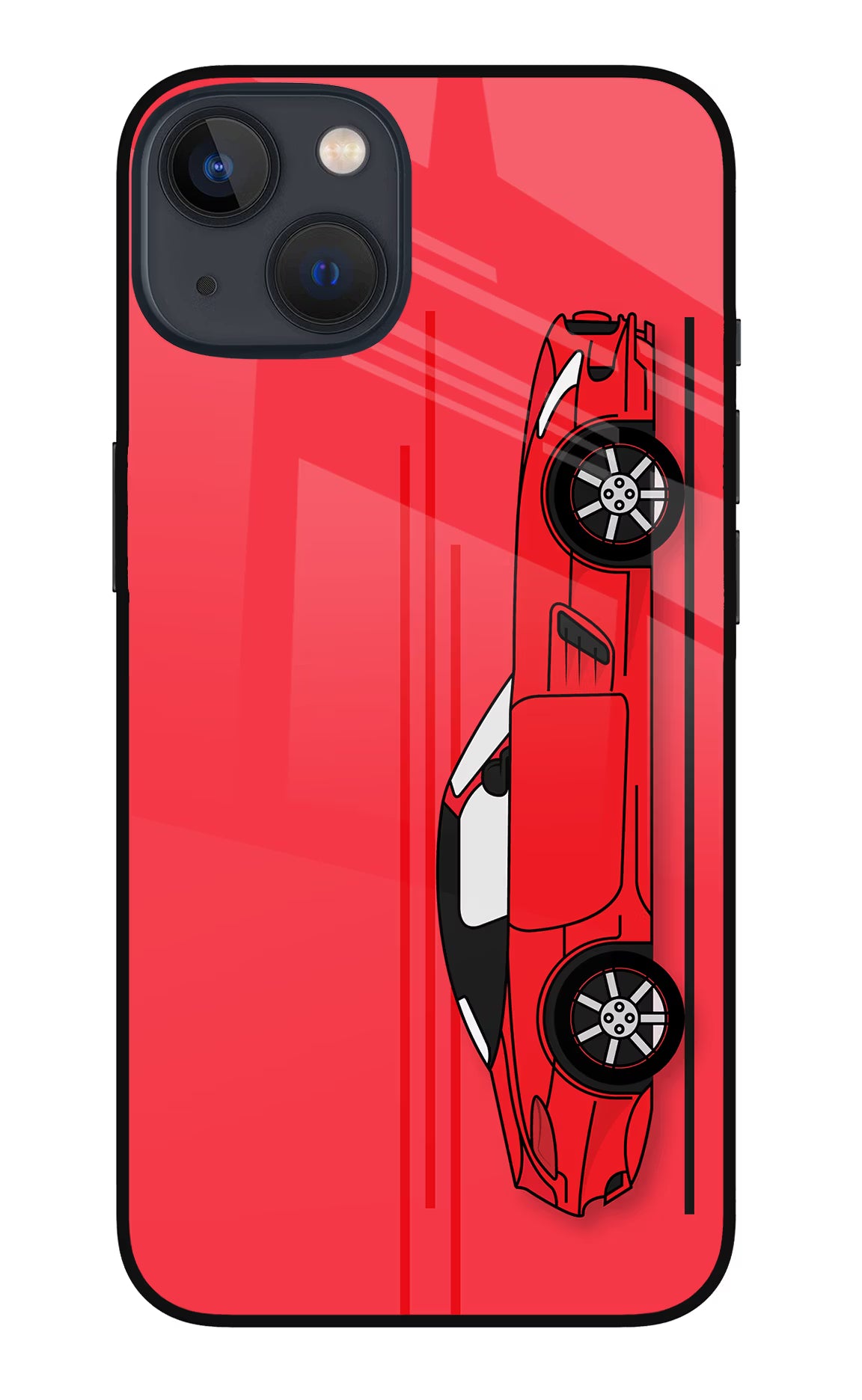 Red Velocity iPhone 13 Glass Case Back Cover by Casekaro