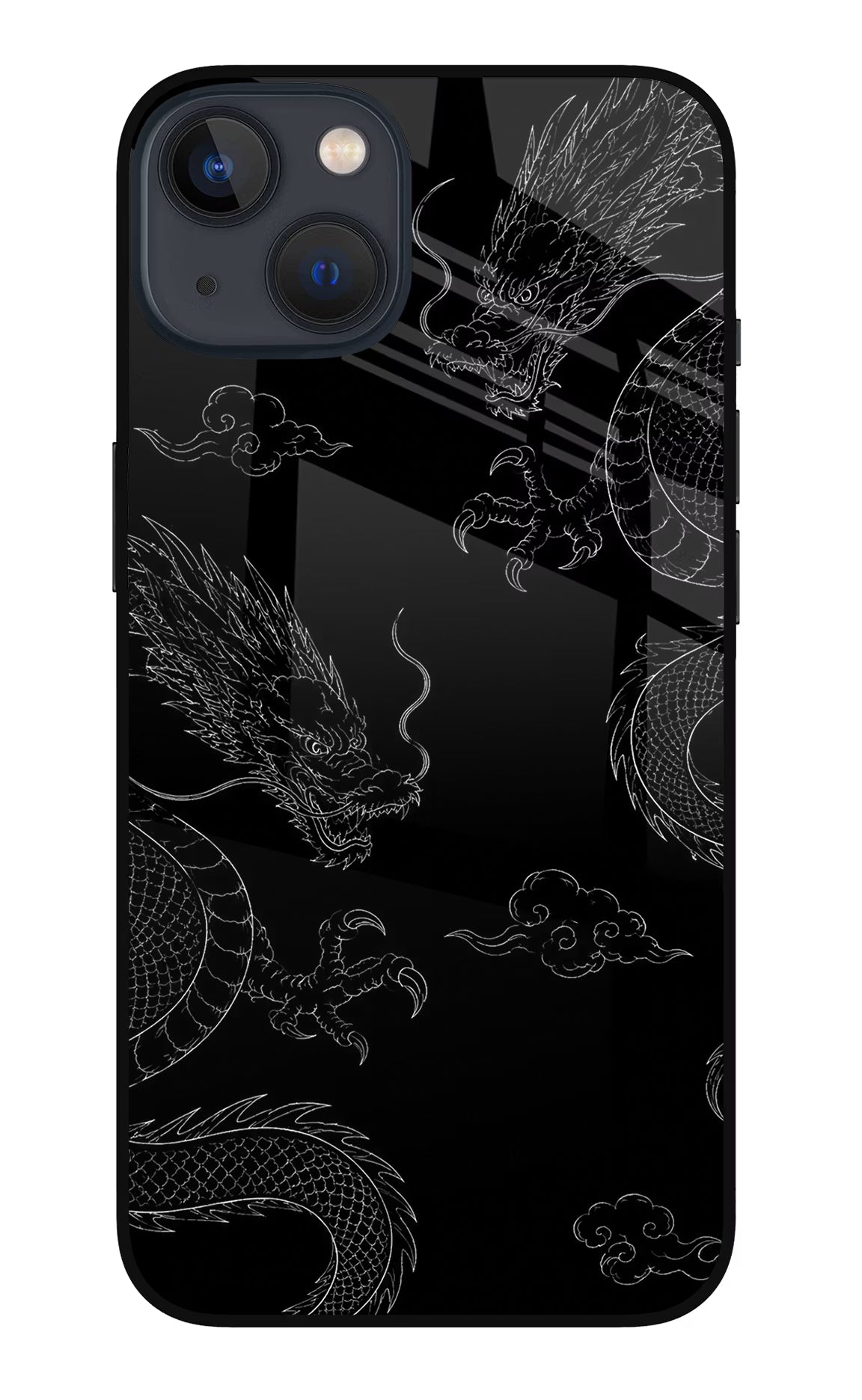 Twin Dragons iPhone 13 Glass Case Back Cover by Casekaro