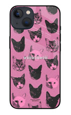 Pink Cats iPhone 13 Glass Case