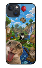 Minecraft Cat Chaos iPhone 13 Glass Case
