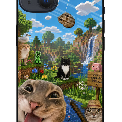 Minecraft Cat Chaos iPhone 13 Glass Case Back Cover by Casekaro