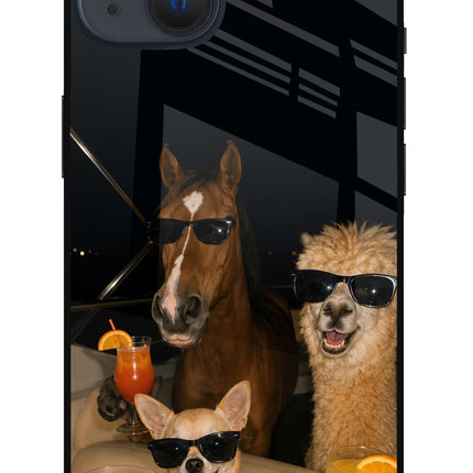 Party Squad iPhone 13 Glass Case Back Cover by Casekaro