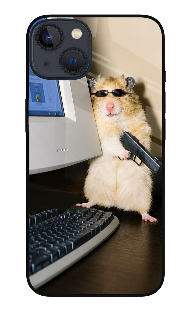 Hacker Hamster iPhone 13 Glass Case
