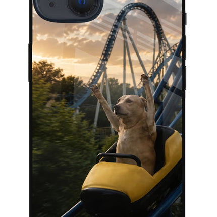 Rollercoaster Dog iPhone 13 Glass Case
