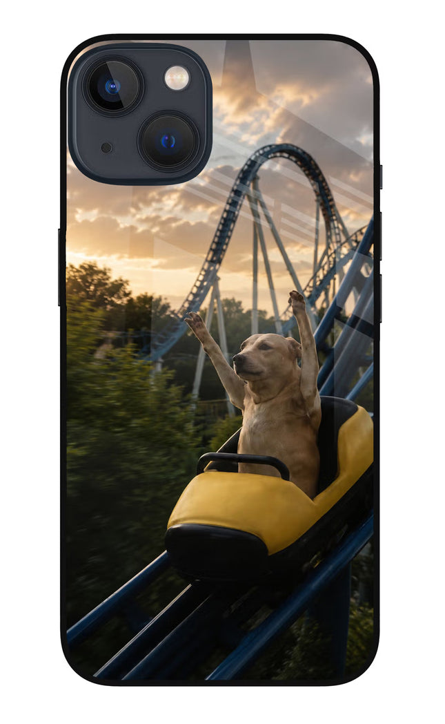 Rollercoaster Dog iPhone 13 Glass Case