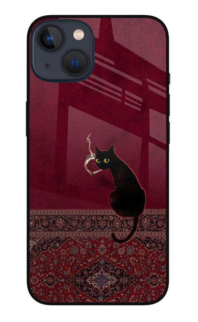 Midnight Cat iPhone 13 Glass Case