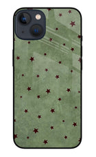 Green Stars iPhone 13 Glass Case