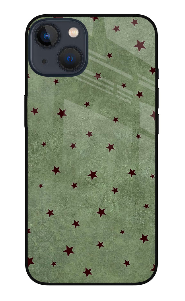 Green Stars iPhone 13 Glass Case