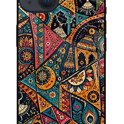 Folk Print iPhone 13 Glass Case