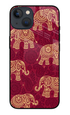 Maroon Elephant iPhone 13 Glass Case