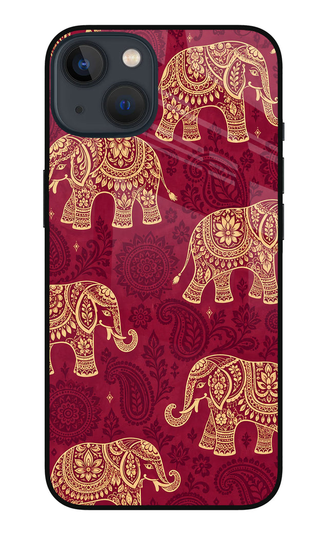 Maroon Elephant iPhone 13 Glass Case