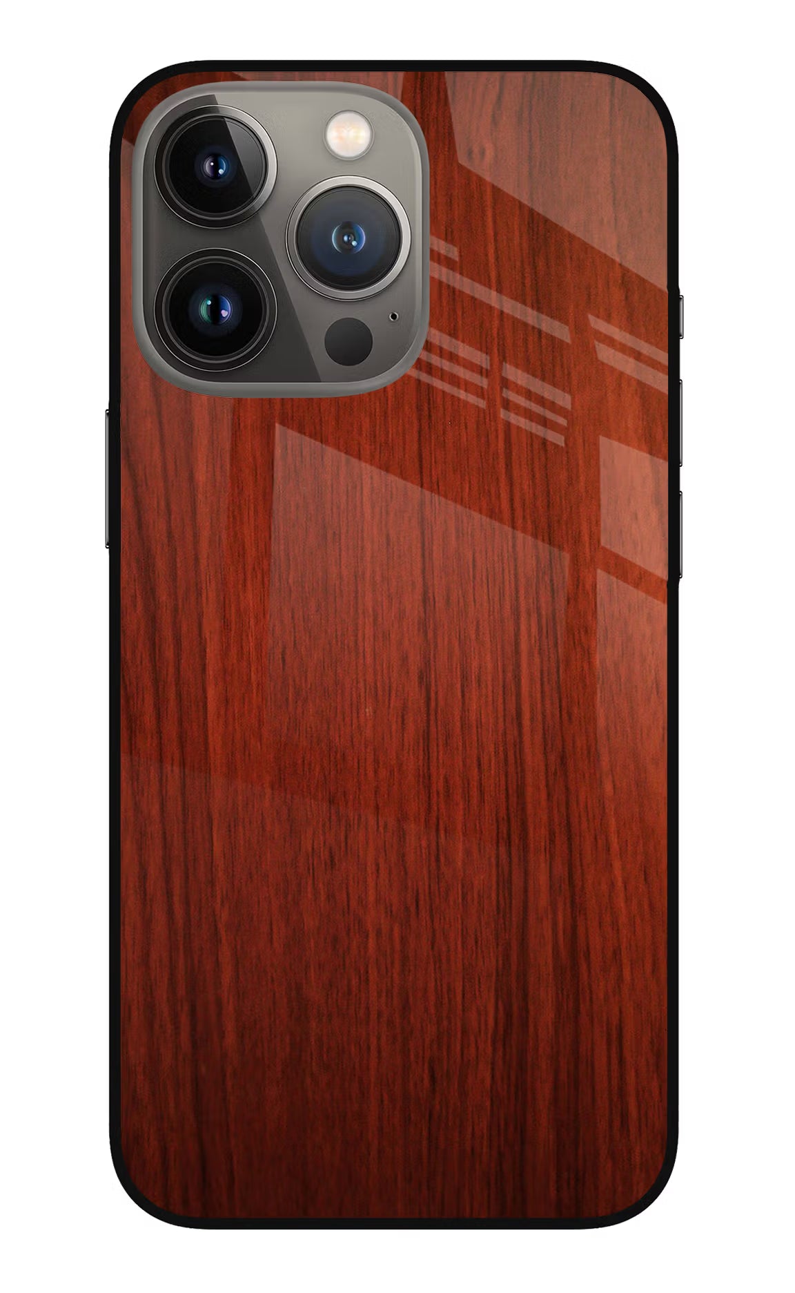 Wooden Plain Pattern iPhone 13 Pro Glass Case Back Cover by Casekaro
