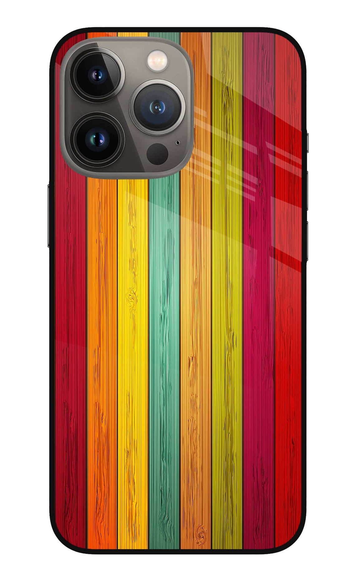 Multicolor Wooden iPhone 13 Pro Back Cover