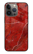Red Marble Design iPhone 13 Pro Glass Case Back Cover by Casekaro